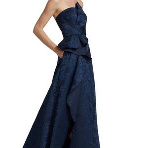Floral Jacquard Ballgown ML Monique Lhuillier